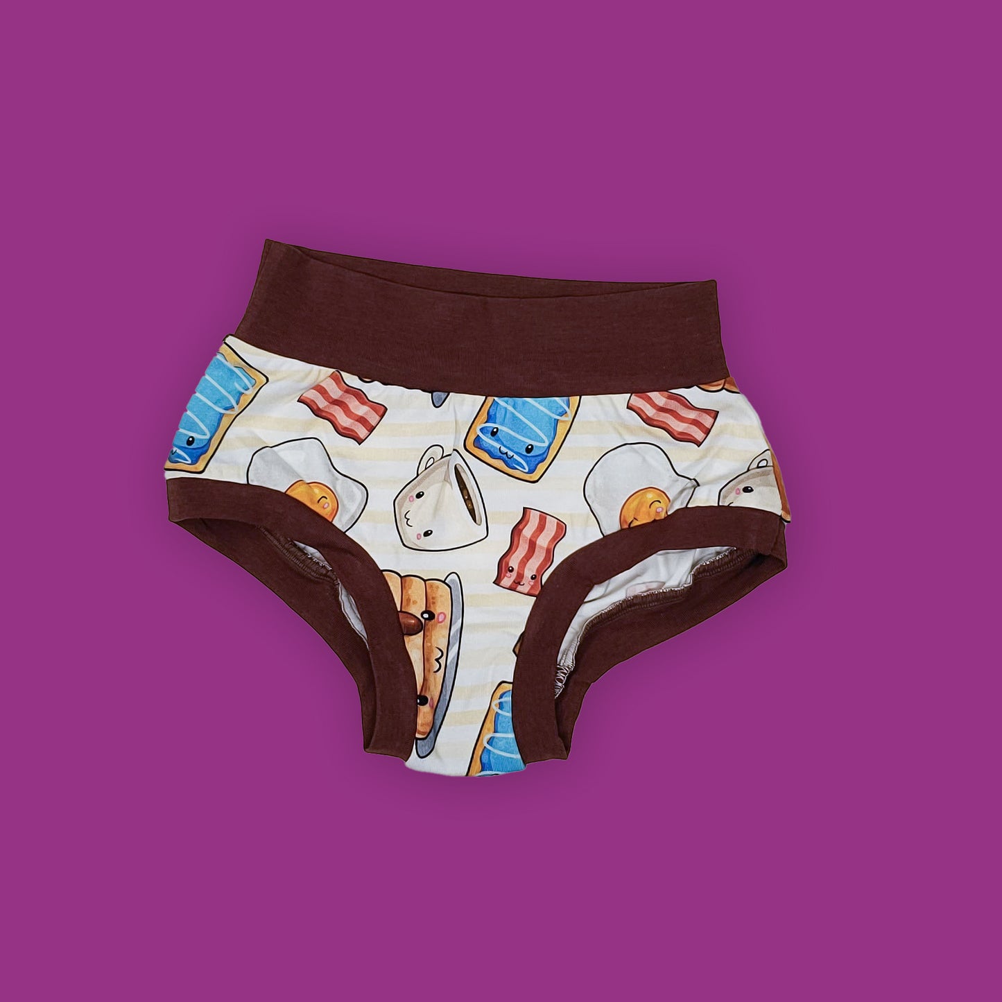 wunderundies briefs - sensory friendly kids underwear - with a design featuring popular breakfast foods